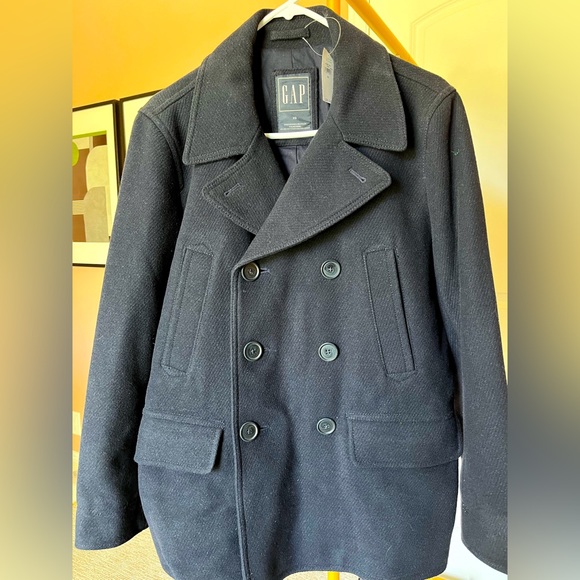 Cool and Classic Navy Wool Peacoat by Gap - Recycled Italian Wool NWT XS - Picture 1 of 9